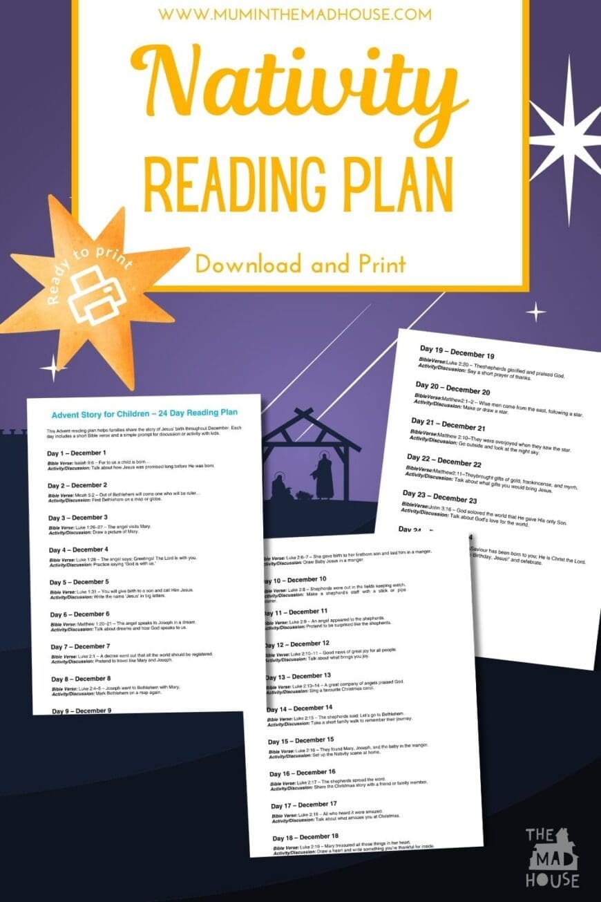 Help kids understand the story of Jesus’ birth this Advent season with daily Bible verses and simple retellings. Includes a free printable Advent reading plan.