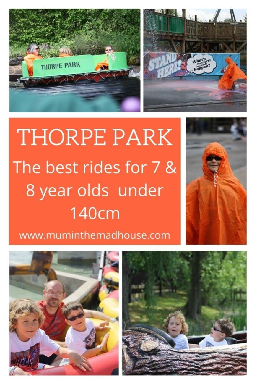 people often tell you that it is a theme park for teenagers rather than younger children but I want to assure you that my boys who are seven and eight had a blast at Thorpe Park and are desperate to go back.  So here are our top rides for seven and eight-year-olds at Thorpe Park.  Mini, who is seven is just over 125 and Maxi who is eight is 135cm.  