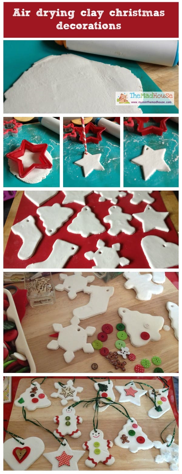 Air drying clay ornaments - These beautiful Christmas decorations are made using air drying clay and are a fun festive DIY