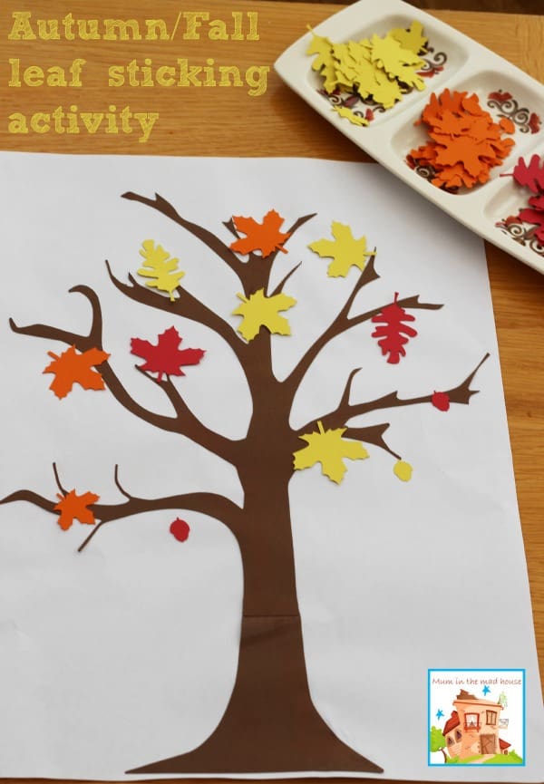 Autumn Fall leaves sticking activity