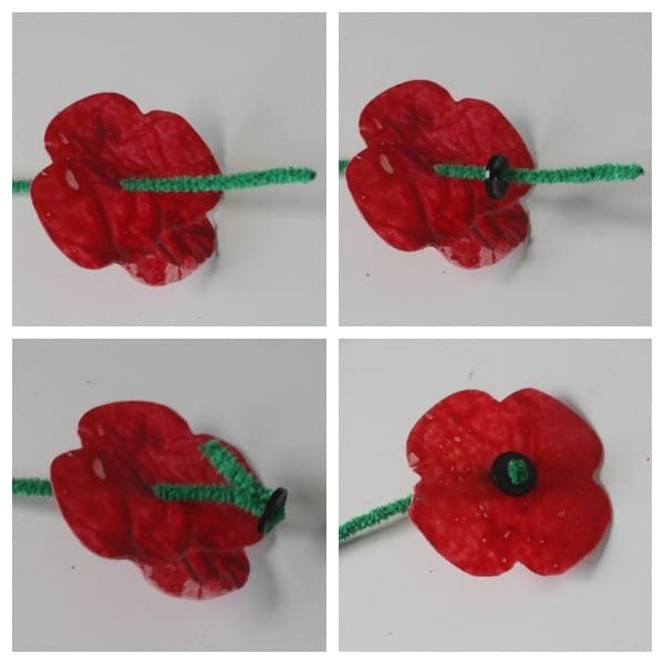 Poppy craft with pipe cleaners
