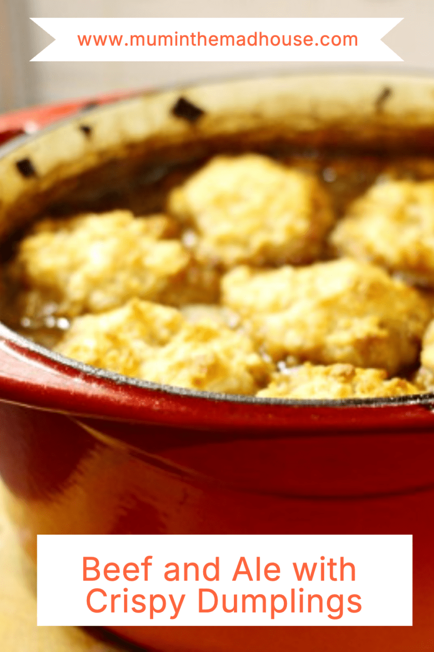 Warm up with this delicious one-pot Beef and Ale recipe, topped with crispy dumplings! A perfect, no-fuss meal that’s rich, comforting, and full of flavor