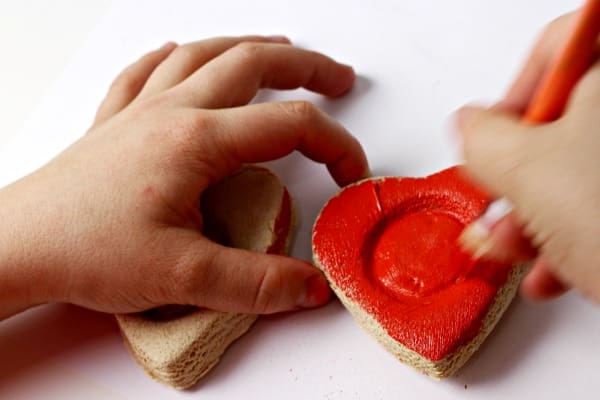 Mini painting salt dough hearts
