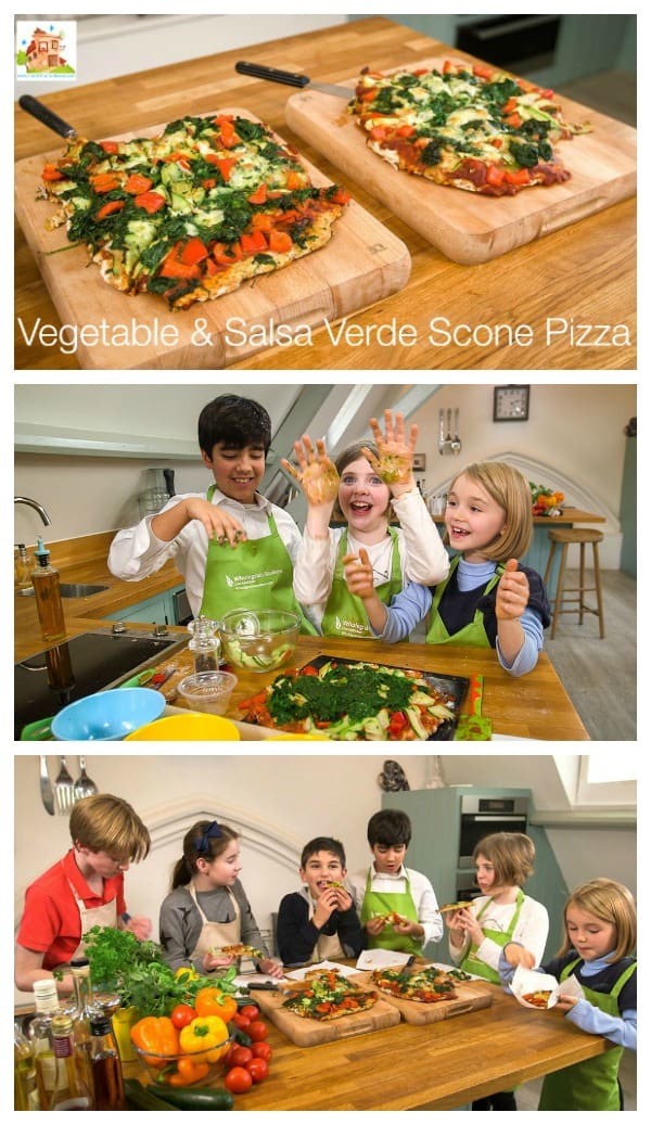 Vegetable & Salsa Verde Scone Pizza pin