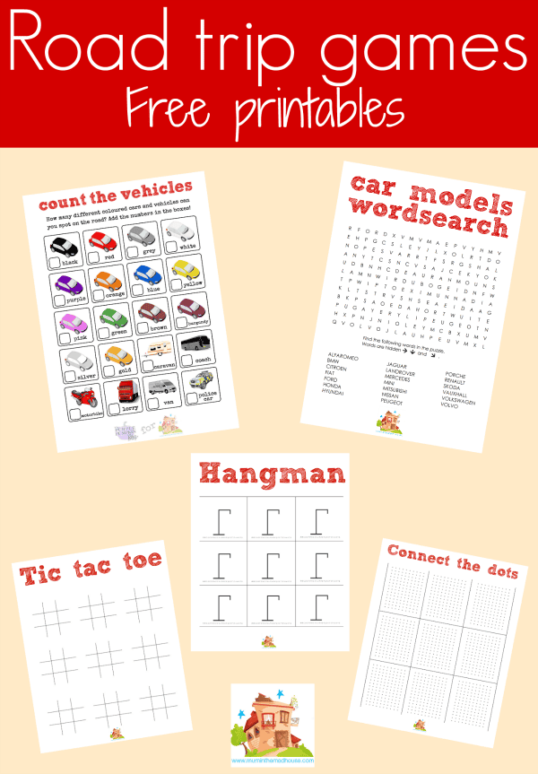 road trip games free printable