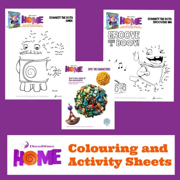 home activity and colouring sheets