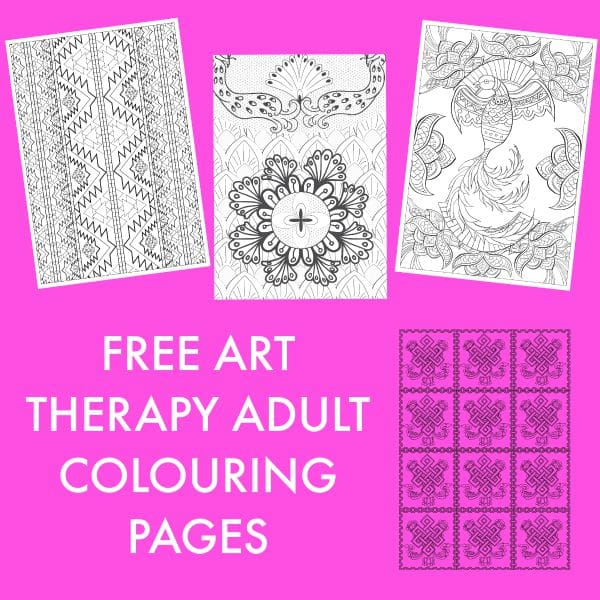 Free art therapy adult colouring pages