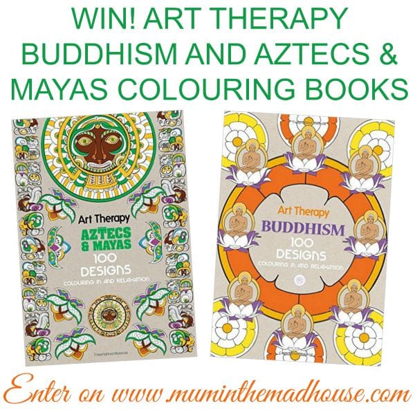 WIN! ART THERAPY BUDDHISM AND AZTECS & MAYAS COLOURING BOOKS