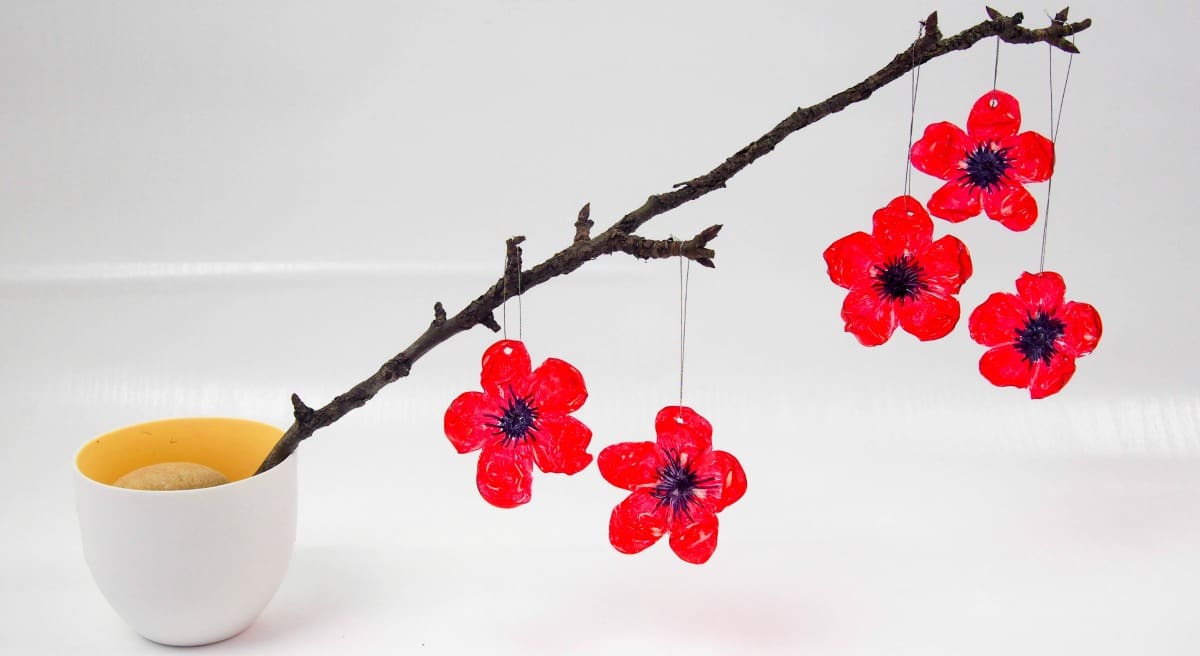 DIY Recycled Plastic Bottle Poppy Craft