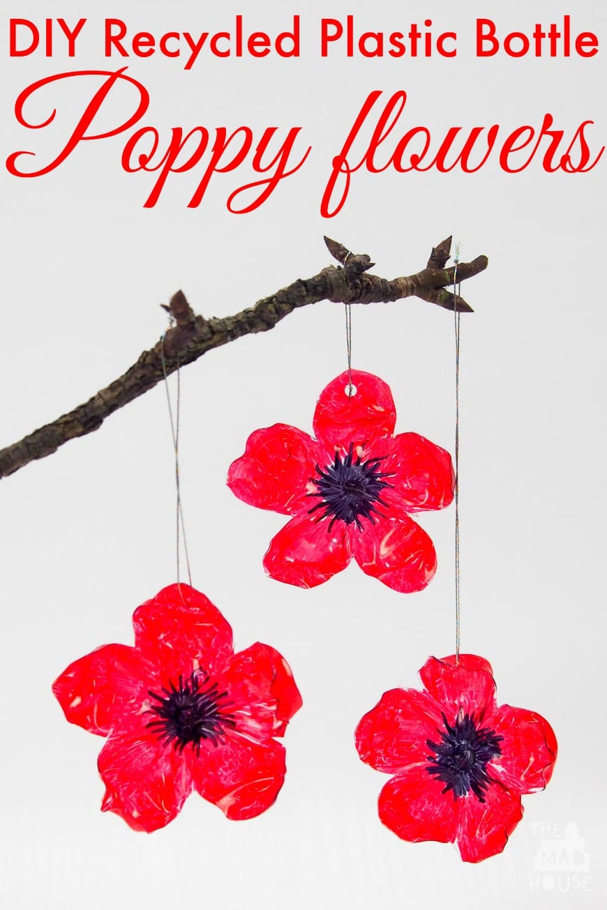 DIY Recycled Plastic Bottle Poppy Craft