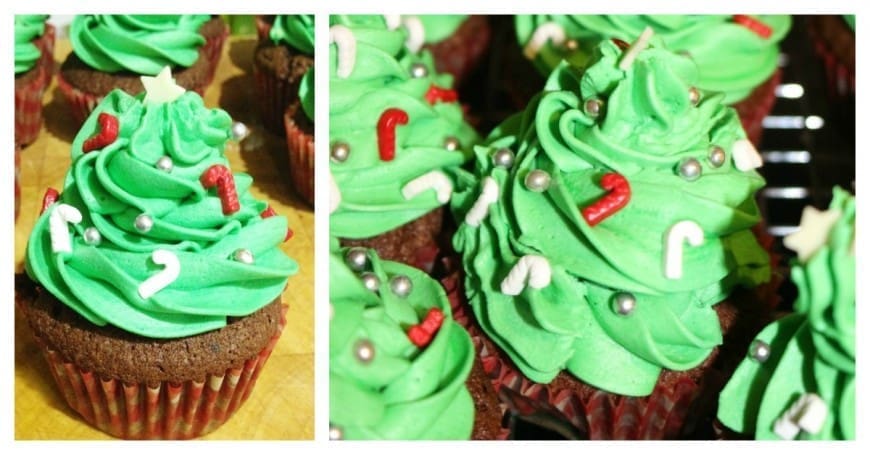 Christmas Tree Cupcakes or fairy cakes