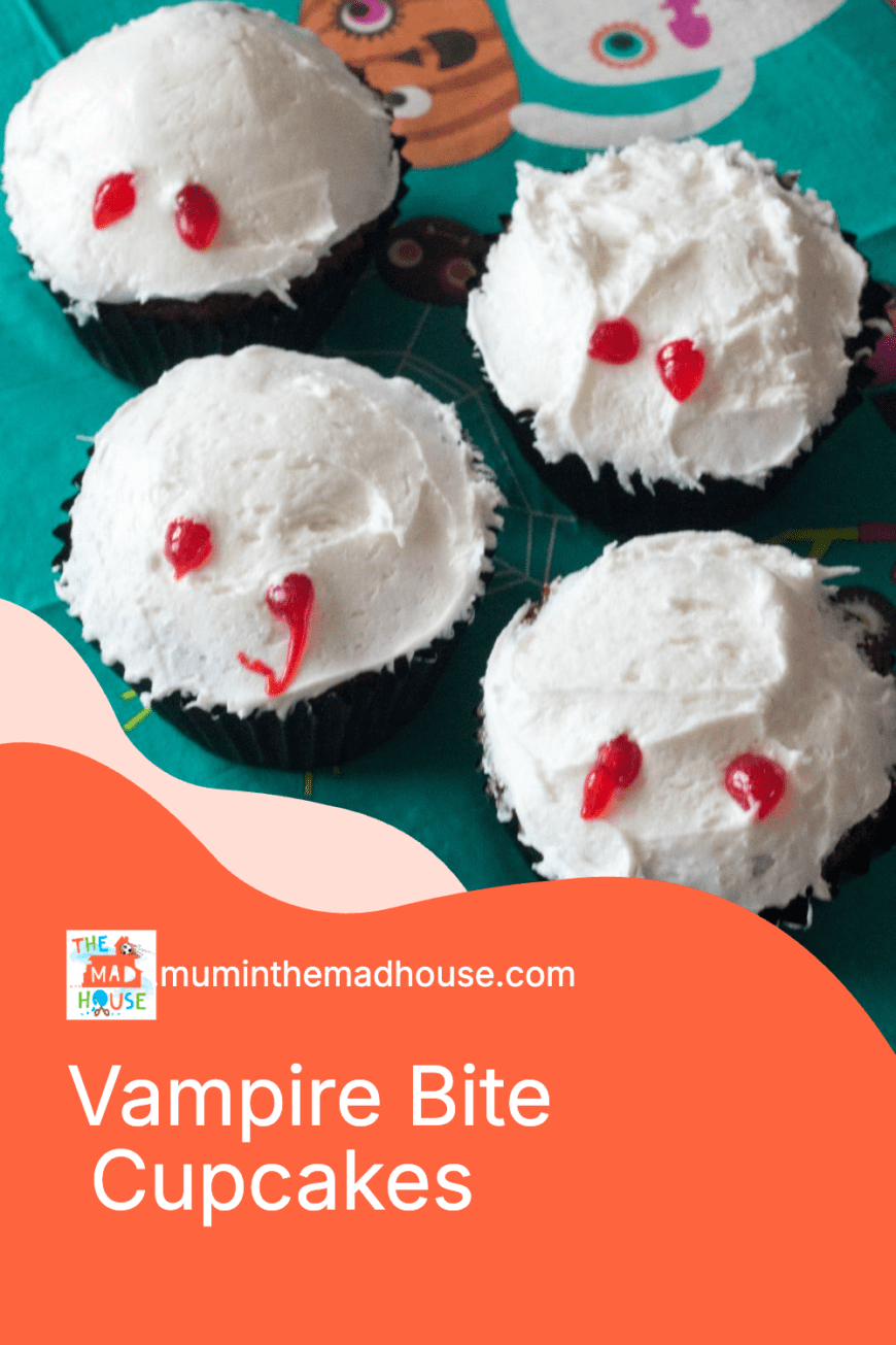 Create these spooky Vampire Cupcakes with your kids! Complete with eerie vampire bite marks and oozing 'blood' filling, these cupcakes are perfect for Halloween. Easy, fun, and delicious—ideal for a family baking day