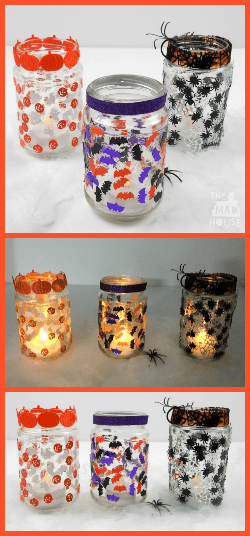 Simple jar lanterns for Halloween