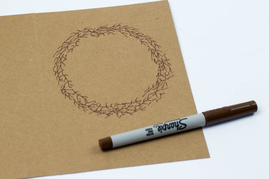 Kid Made Fingerprint Wreath Christmas Card