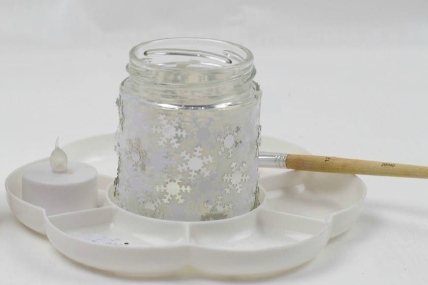 Winter Snowflake Jar Luminary