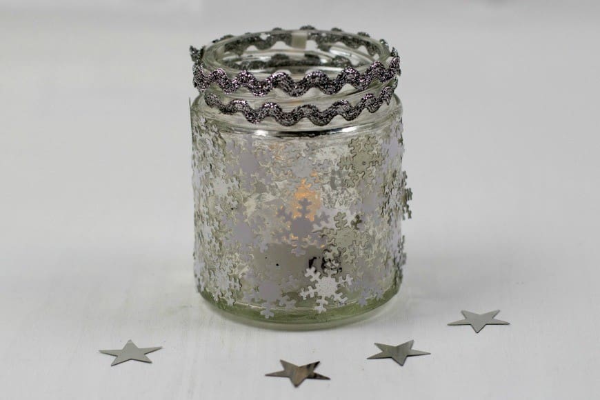 Winter Snowflake Jar Luminary