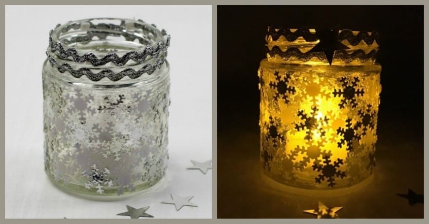 Winter Snowflake Jar Luminary