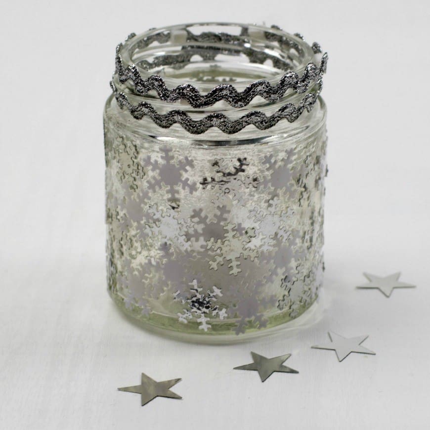 Winter Snowflake Jar Luminary