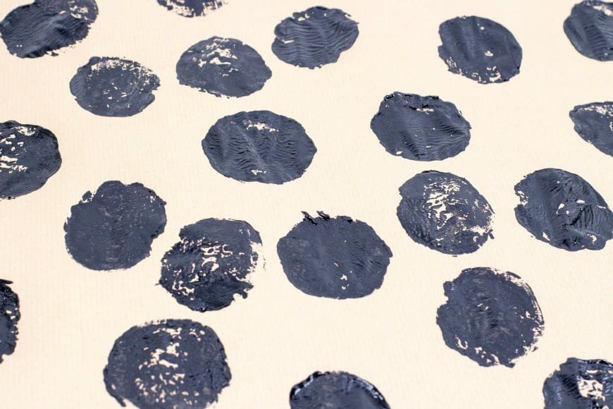 DIY Wrapping paper - potato print penguins 