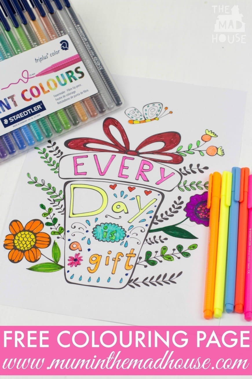 Relax and unwind with free printable inspirational colouring pages! Perfect for mindfulness, gratitude, and creative family time.