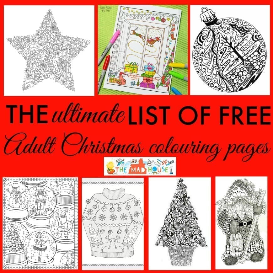 The ultimate Free Christmas Colouring Pages for Adults Roundup