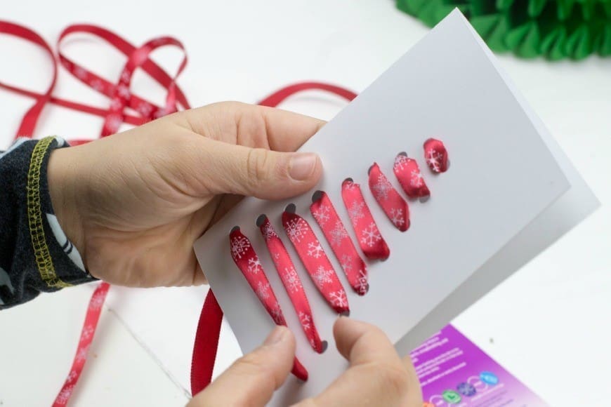 Threaded Ribbon Christmas Cards