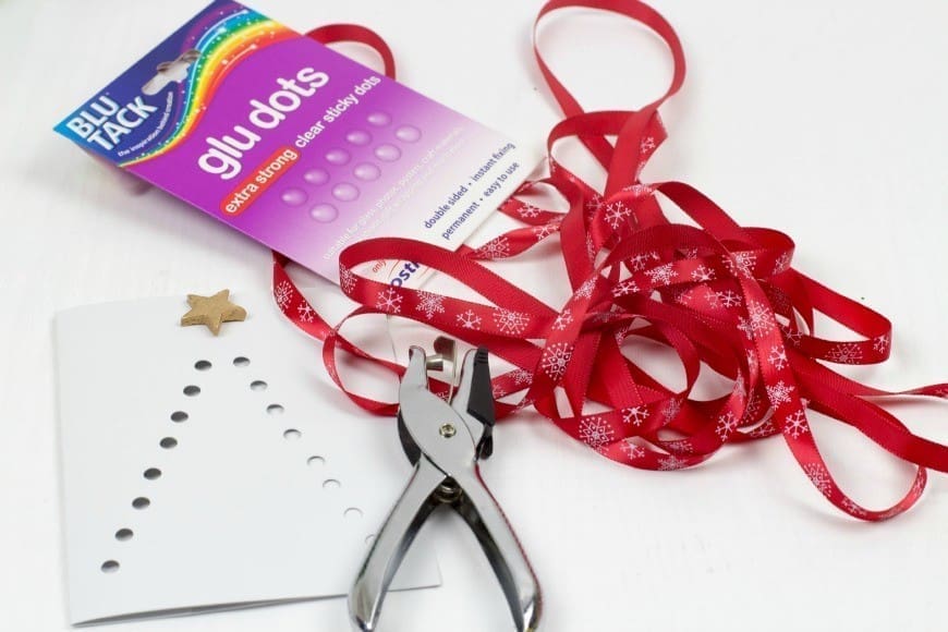 Threaded Ribbon Christmas Cards