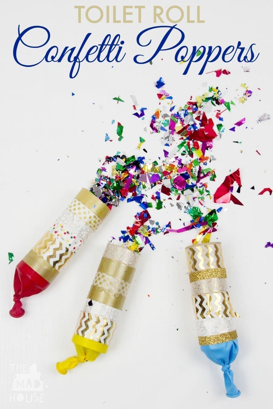 These Toilet Roll Confetti Poppers are simple to make and such a fun craft and activity for kids. They are perfect for celebrations including New Year