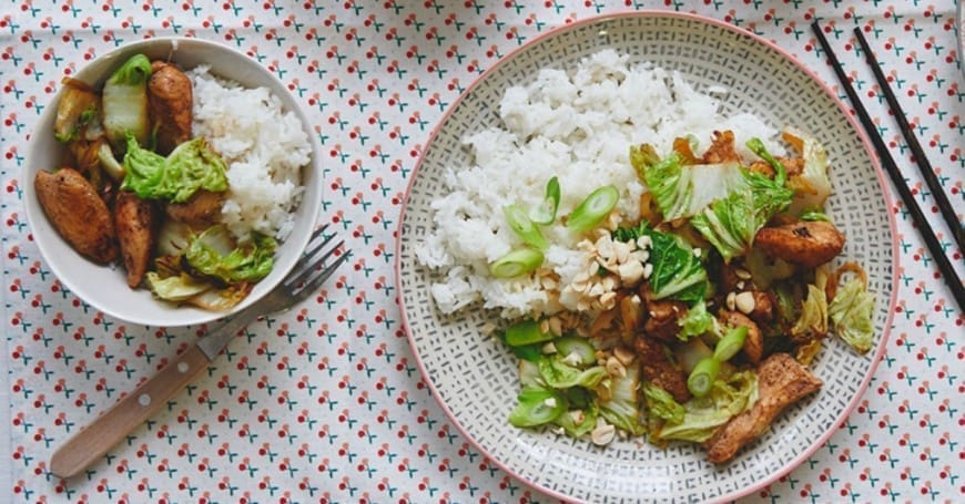 Chinese chicken with hoisin, cabbage & fluffy rice facebook