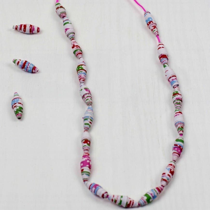How to make paper beads from wrapping paper