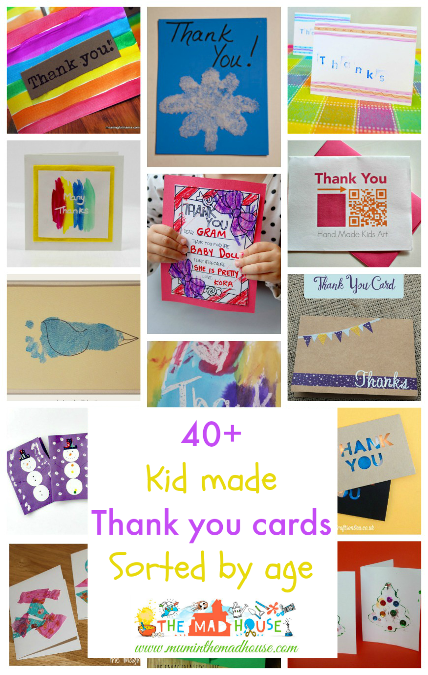 Kids can make their own thank you cards using crayons, stickers, watercolours, and more. A creative craft that teaches gratitude after Christmas or birthdays.