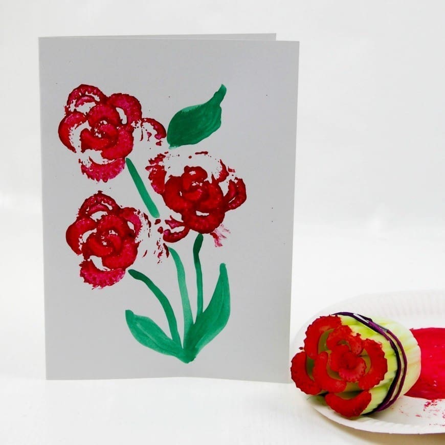 Printing Flowers with Celery Stalks