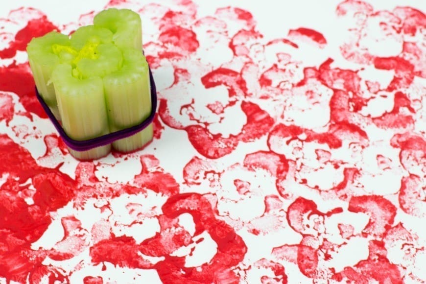 Printing Flowers with Celery Stalks