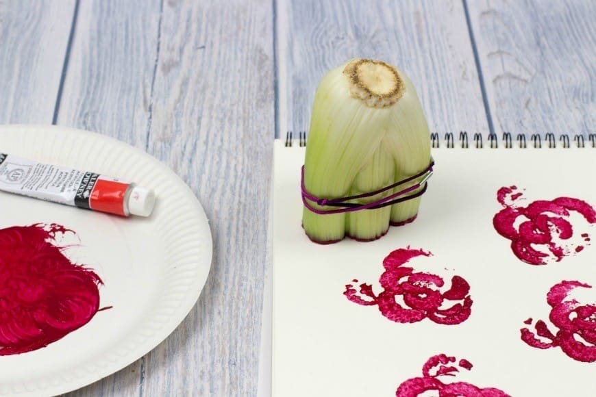 Printing Flowers with Celery Stalks