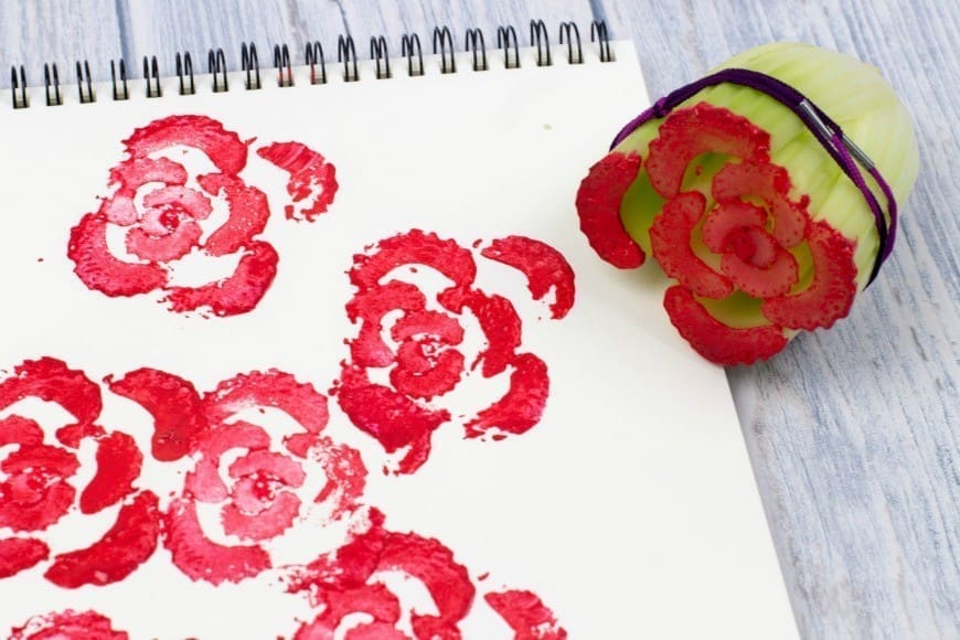 Printing Flowers with Celery Stalks