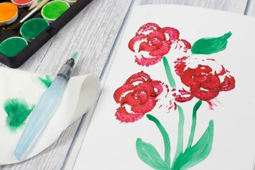 Printing Flowers with Celery Stalks