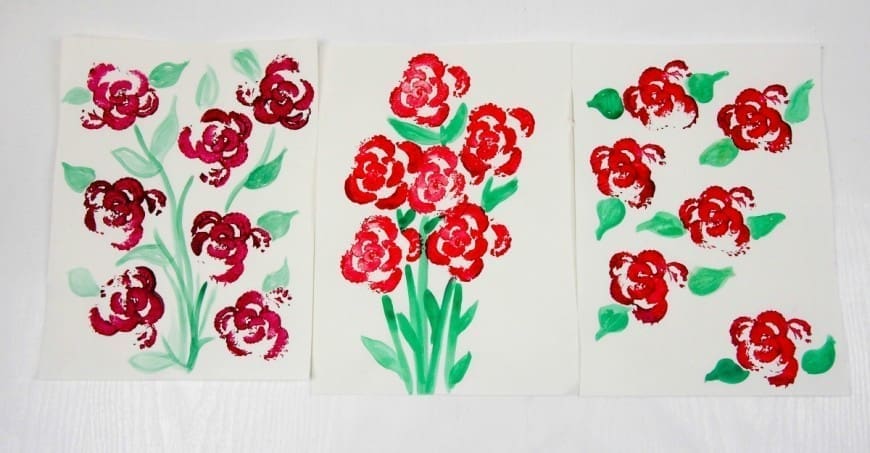 Printing Flowers with Celery Stalks