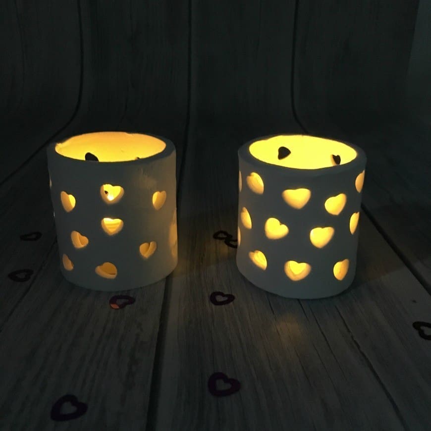 heart cutout tea light holders