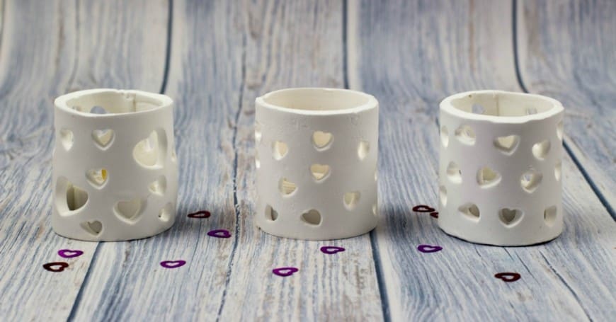 heart cutout tea light holders