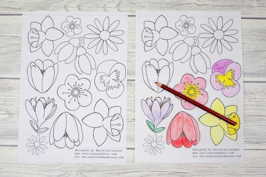Beautiful free flower colouring page for adults, perfect for making bunting or for joining the adult colouring craze. Download yours now 