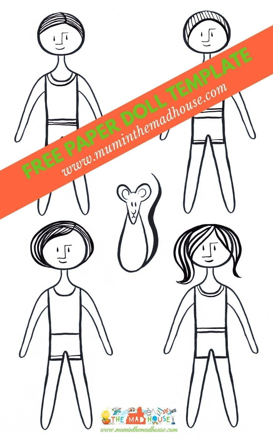 Five fab printables for scrap fabric paper dolls, inspired by the vintage paper dolls. A fantastic DIY kids craft to recycle and reuse scrap fabric. Scrap fabric paper dolls are such a fun DIY craft for children and a great way to practice scissor skills. Kids can also colouring them in or even dress them with scrapbooking paper.