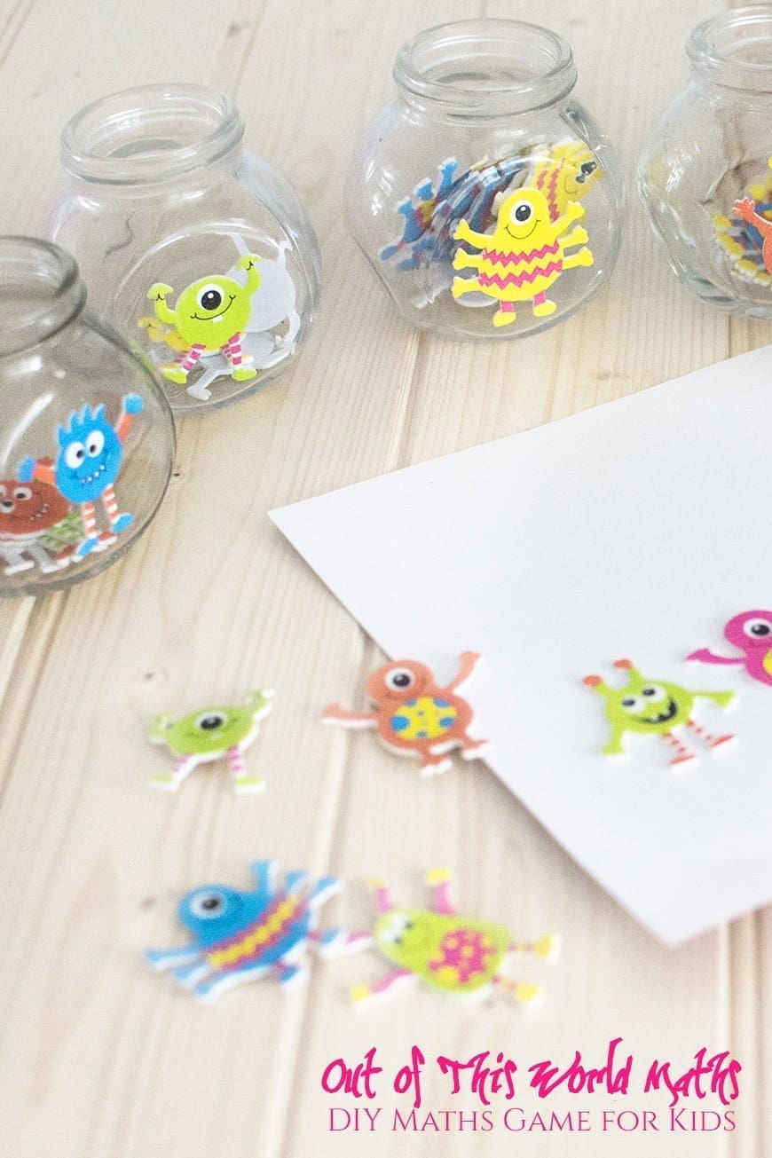 DIY Maths Game for kids . A simple interactive, hands-on DIY maths game for kids of all ages and abilities. Maths can be out of this world with our fab game. Turn a simple kids craft in to a hands on math activity that children will love using things you already have in your home