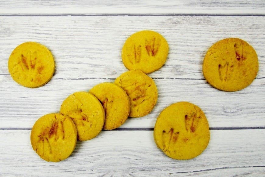 These Dinosaur footprint shortbread are super simple to make with kids and only have three ingredients. 