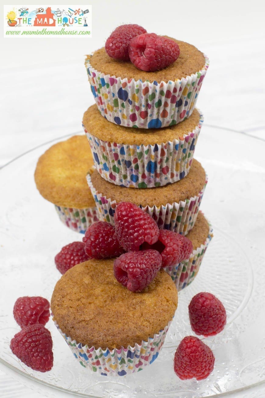 These raspberry muffins are brilliant to cook with your kids as they need no special equipment and the ingredients are really easy to mix together even for the youngest child. Oh and they also taste amazing!