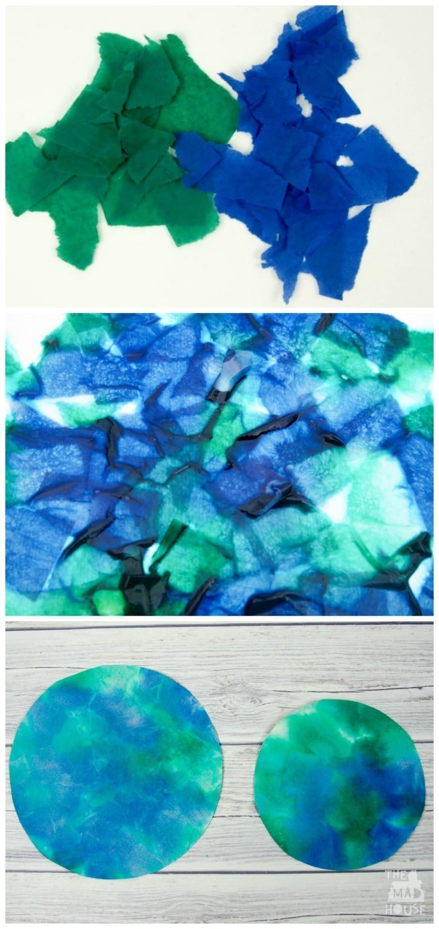 Bleeding Tissue Paper Rain Art for Earth Day. This fab process art is great for getting kids crafting outside. Beautiful art made by kids using the bleeding tissue paper technique.