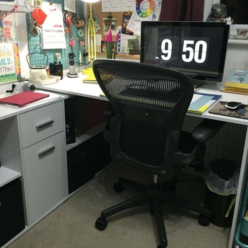 A family friendly office come craft room. This colourful perfect space for encouraging a creative family life in a digital age.