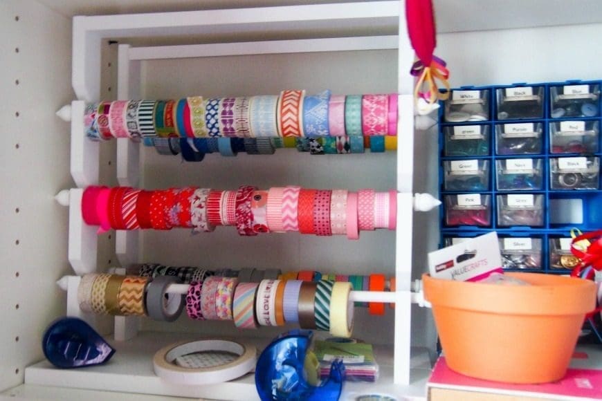 A family friendly office come craft room. This colourful perfect space for encouraging a creative family life in a digital age.