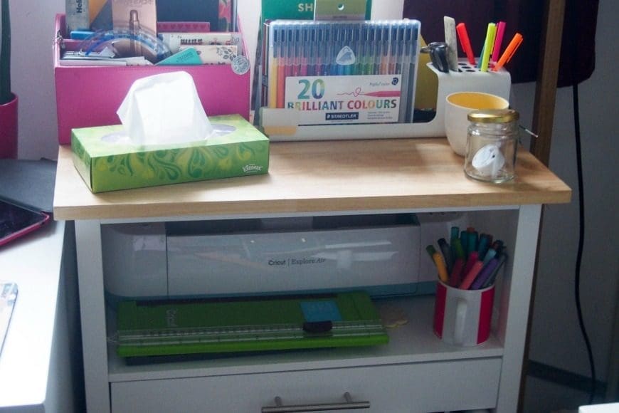 A family friendly office come craft room. This colourful perfect space for encouraging a creative family life in a digital age.