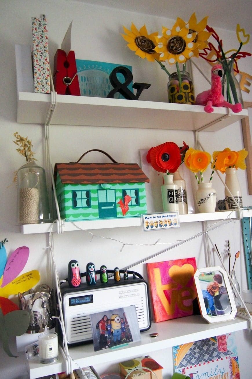 A family friendly office come craft room. This colourful perfect space for encouraging a creative family life in a digital age.
