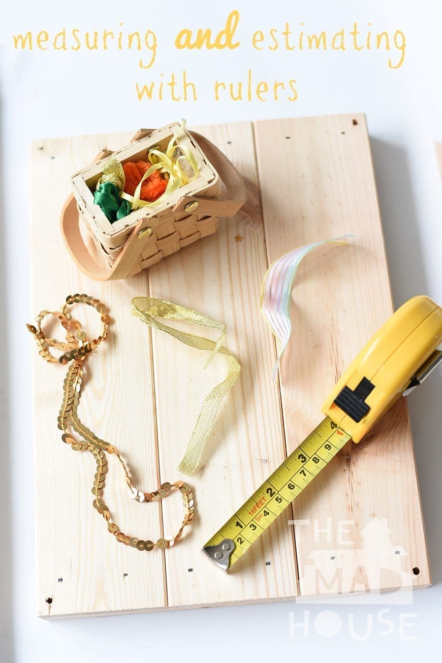 Measuring and Estimating with Ribbons. Children love using tape measures and rulers and this fun activity is a great introduction to estimating and sequencing